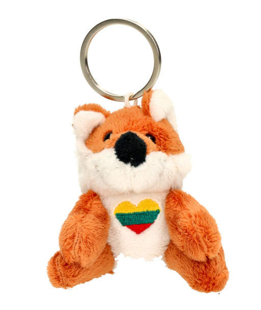 Raktų pakabukas lapė su Lietuvos vėliavos širdute